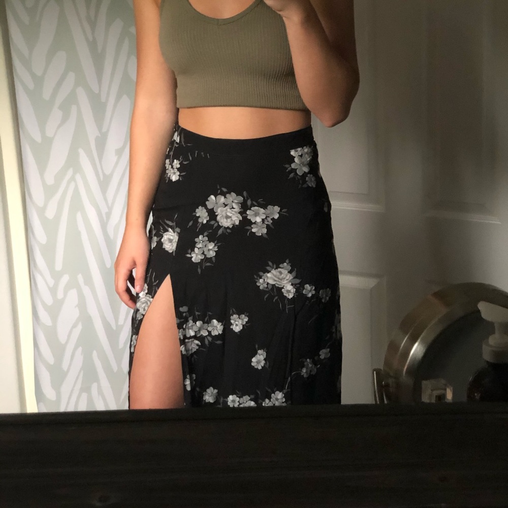 Floral midi skirt